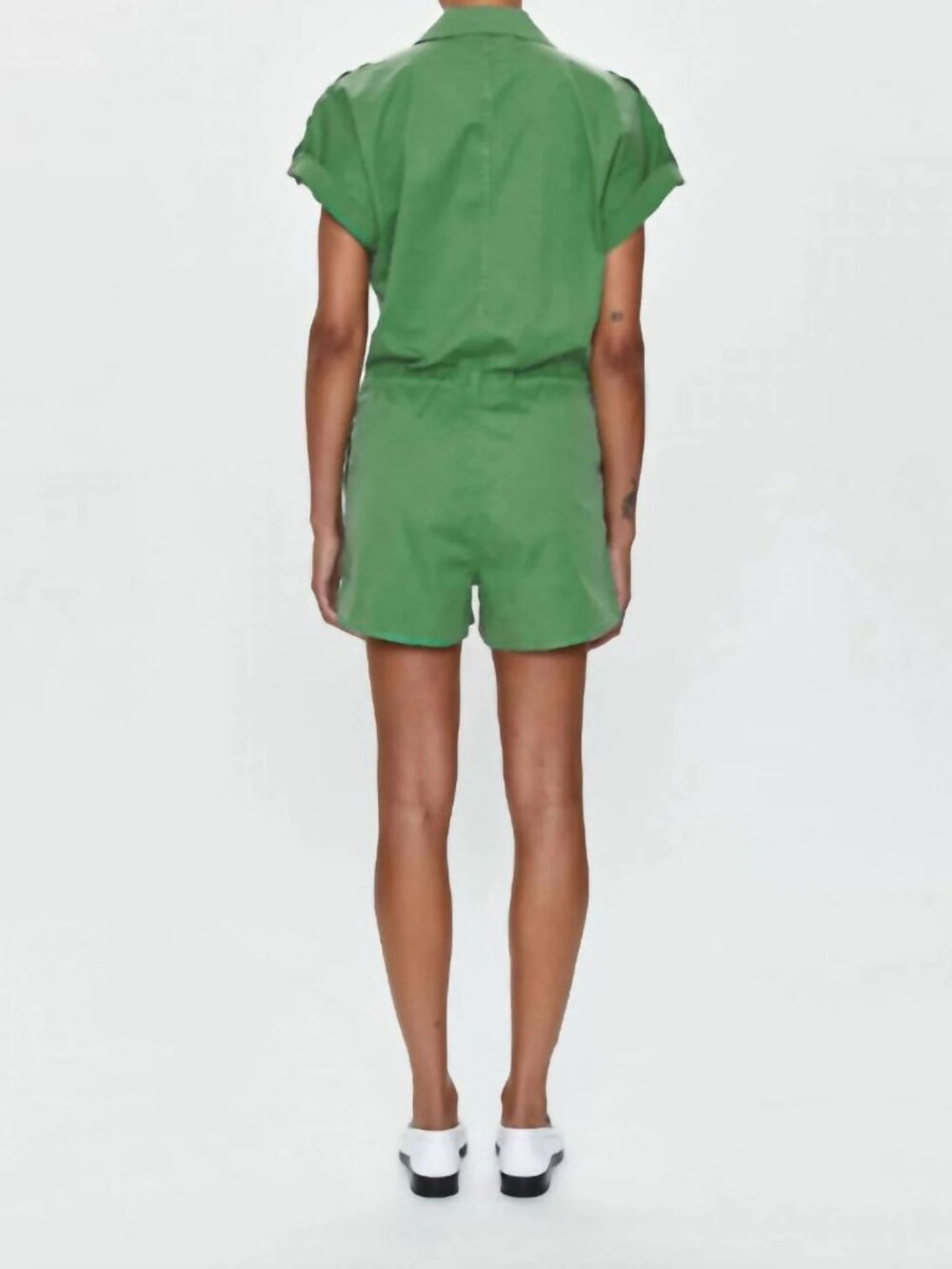 Pistola Meg Shorts Romper Zip Front With Stretch Green XS - Picture 3 of 9